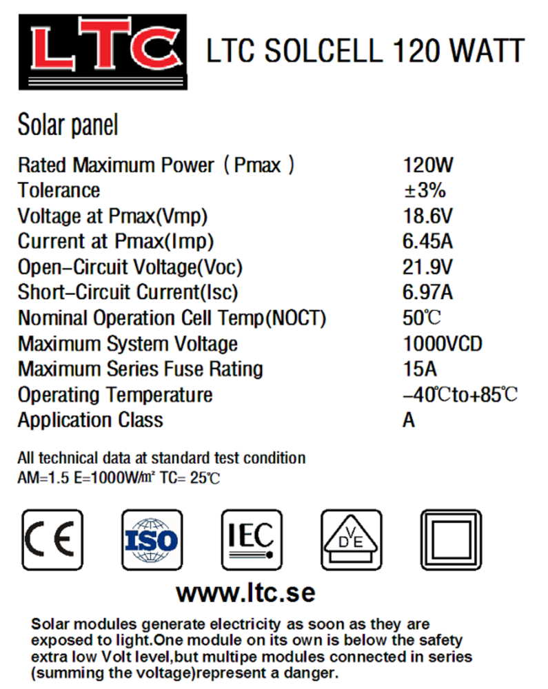 SOLCELL 120W FLAT