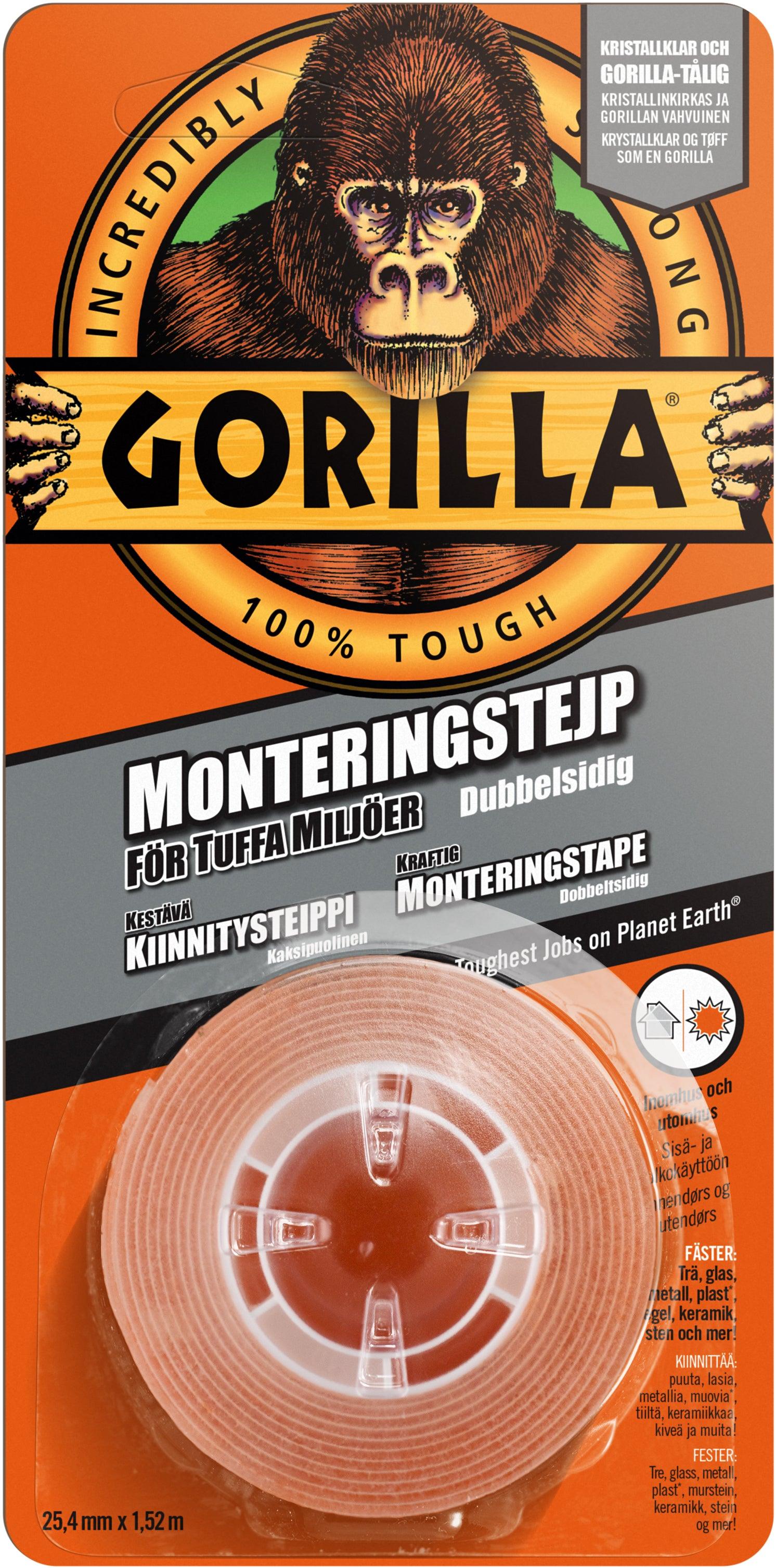 Gorilla monteringstejp. 1,52 m x 24,4 mm
