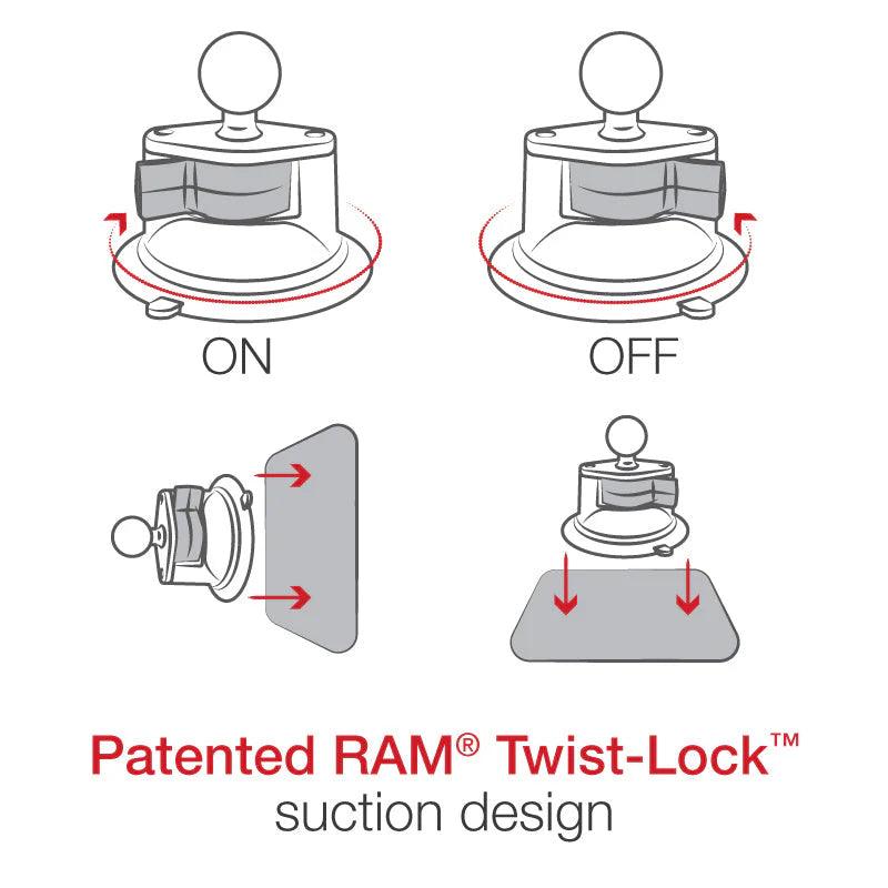 RAM® X-Grip® ja RAM® Twist-Lock™ -imukuppikiinnitys 9"-11" tableteille