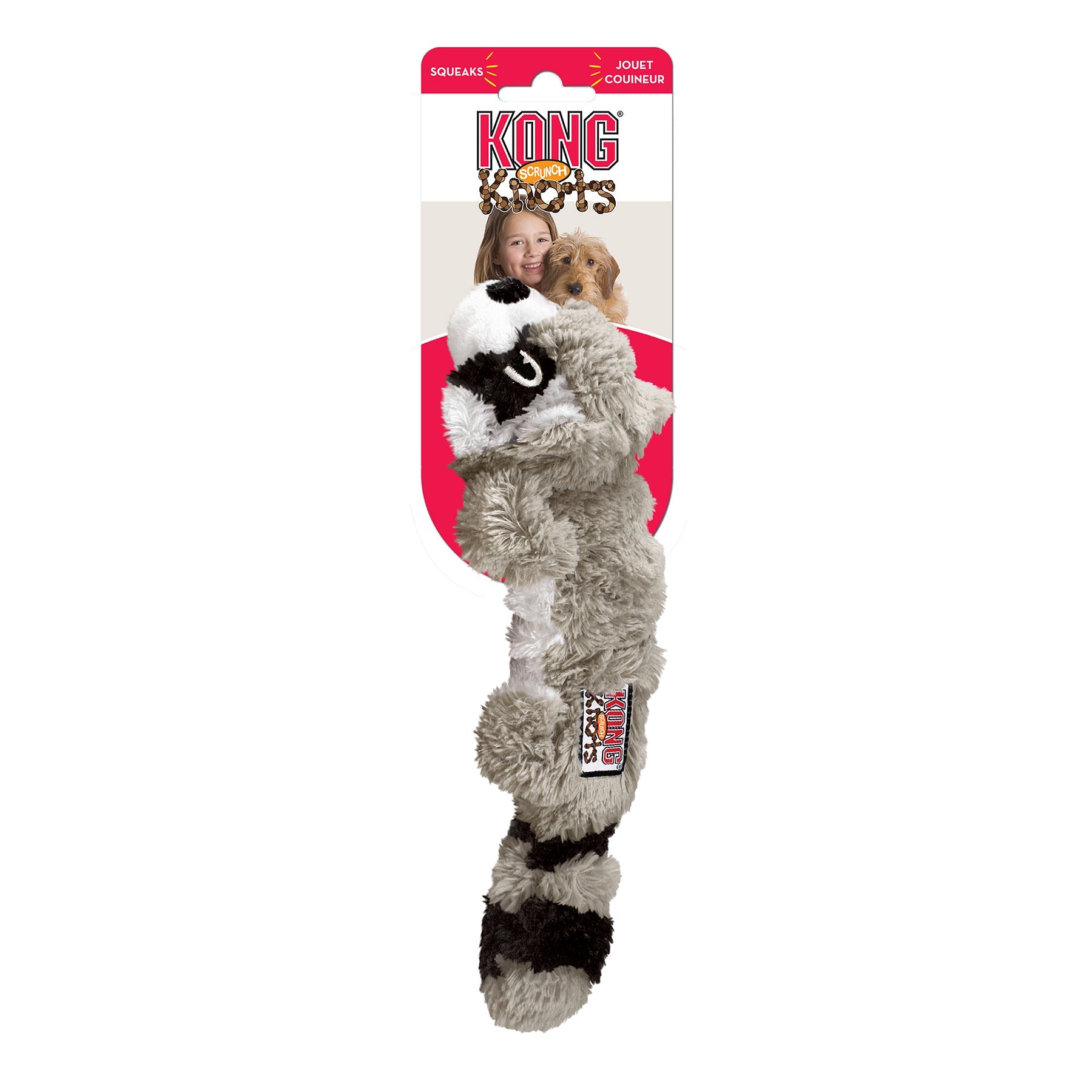 Leksak Scrunch Knots Raccoon Grå S/m