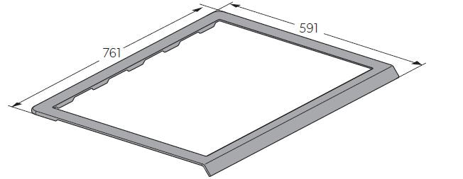 0B Sovittimen runko asennusmitoille 700 x 500 mm.