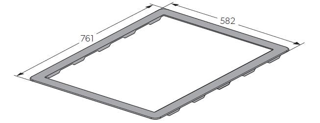 Adapterram för inbyggnadsmått 700 x 500 mm. På Ducato med placering bak.