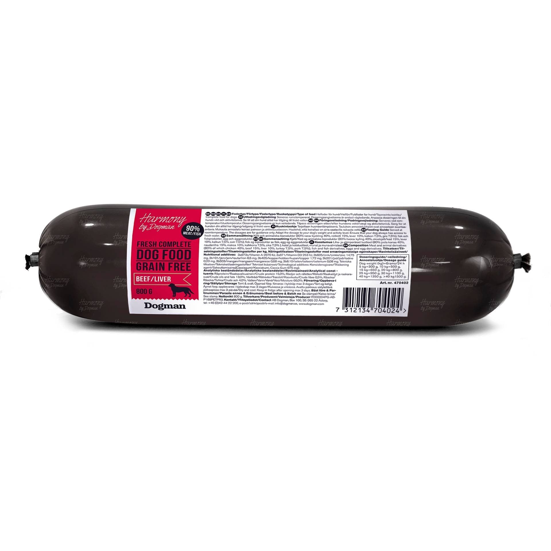 Grain Free Våtfoder För Hund Med Nöt & Lever 800g