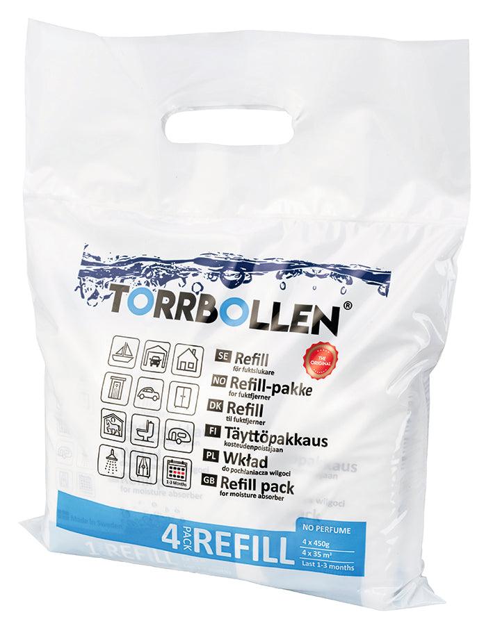 Torrbollsrefiller utan doft. 4-pack