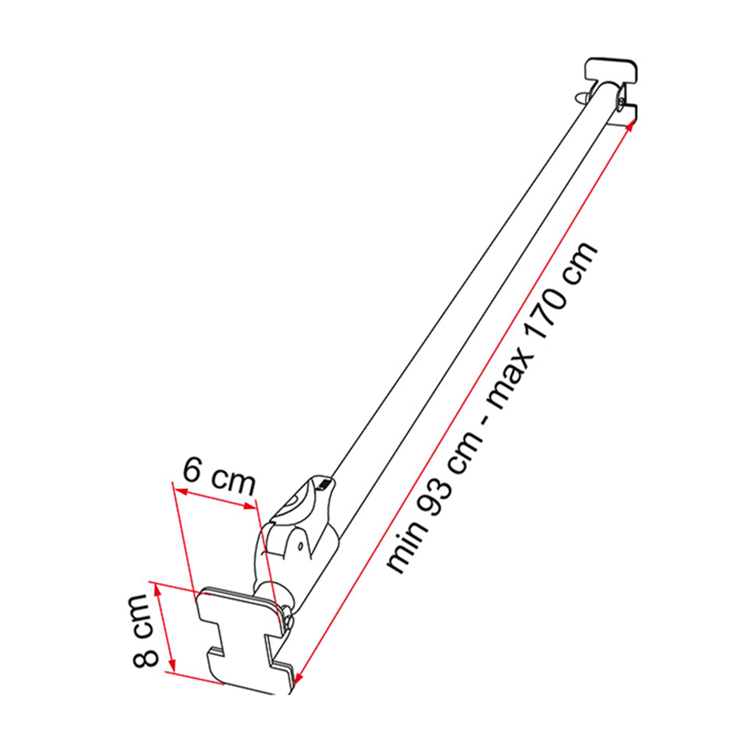 Luggage bar rör för säkring av bagage