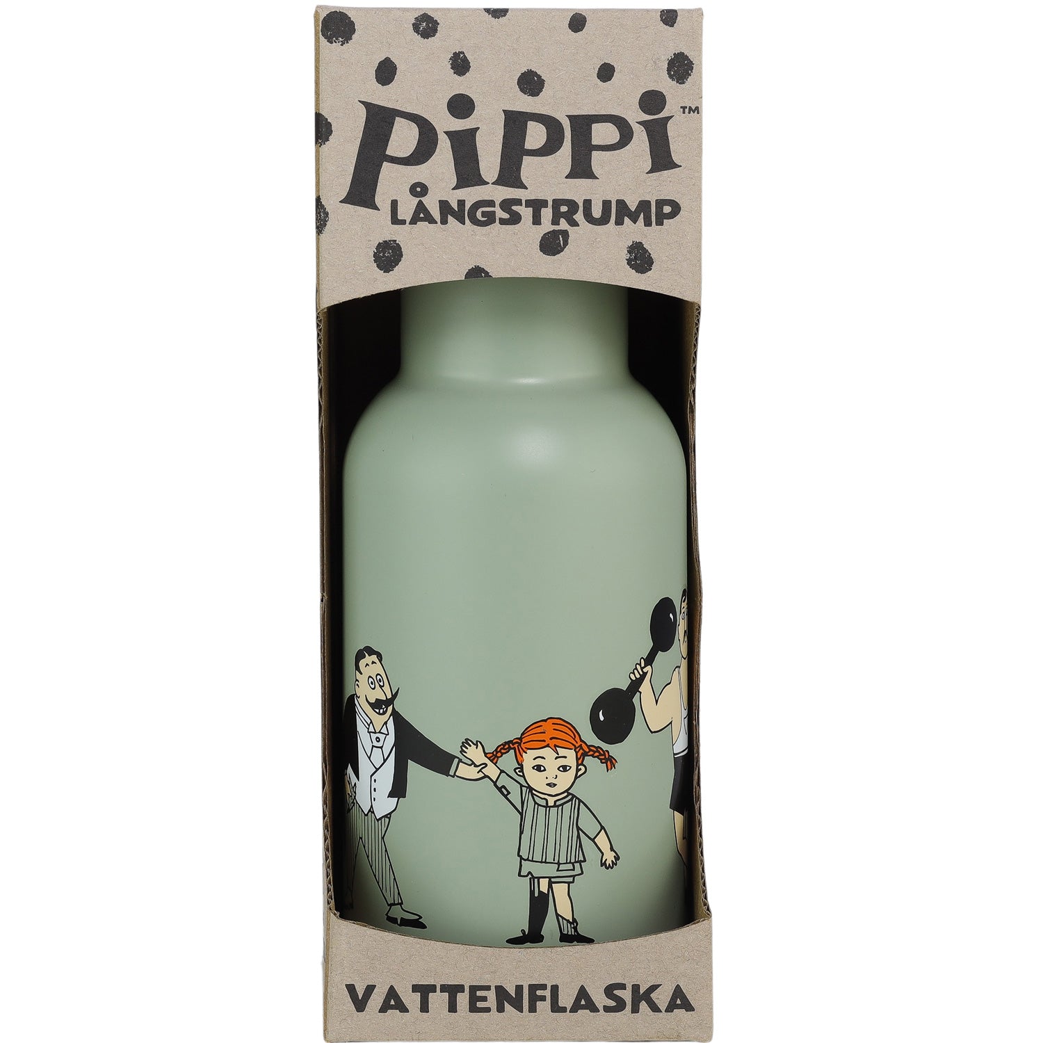 Pippi Cirkus, Vattenflaska, grön