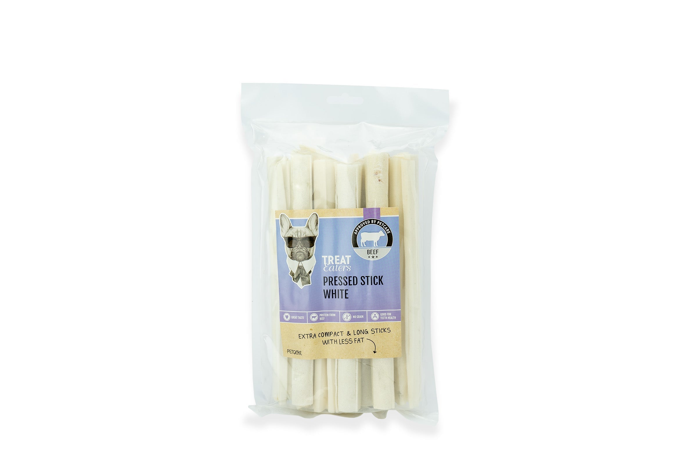 Treateaters Pressed Stick White 20×2 cm, 10 pcs